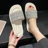 Fairy Style Home Versatile Rhinestone Cool Slippers Female Summer Wear New Fashion Flat Bottom Internet Celebrity One Word