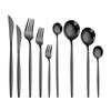 Tableware Black Silverware Cutlery Set 304 Stainless Steel Luxury Dinnerware Home Drop Ship Fork Spoon Knife Kitchen Dinner Set