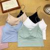 Women Crop Tops Sexy Solid Color Camisole Ice Silk Tube Top Seamless Sports Tank Top