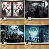 Creepy Halloween Tapestry Horror Ghost Pumpkin Bat Night Horror Ghost Tapestry Home Living Room Room Decoration