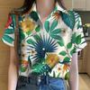 Hawaiian Beach Trip Wear Women's Shirt Rainforest Plant Print Short-sleeved Shirt Stylish, Casual and Versatile Women's Top
