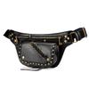 Goth Bag Leather Fanny Pack Waist Bag Crossobody Sling Chest Purse Daypack Travel Utility Belt Hip Bum Bag for Closplay