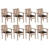 Day and Night - Day and Night Stackable Garden Chairs 8 Units Solid Teak Wood with Cushions
