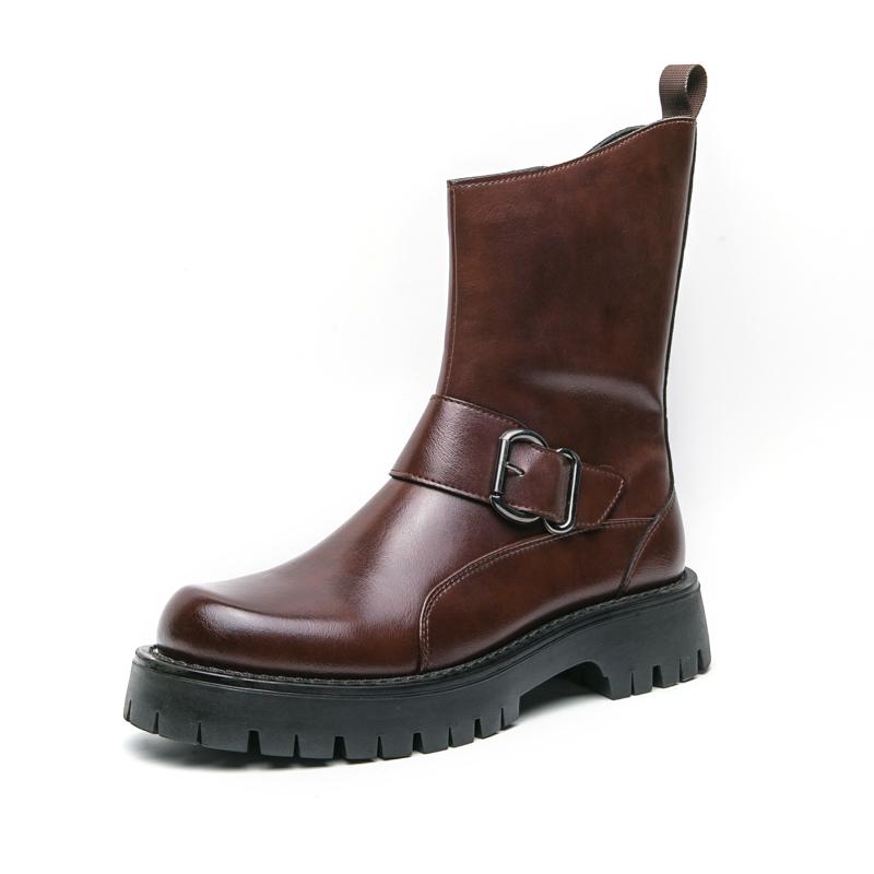 Fashion Luxury Men's Mid-calf Ankle Boots Genuine Leather Designer Business Shoes Toe Dress Wedding Office Boots Men Footwear