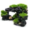 Aquarium Mountain View Coral Reef Rock Cave Ornament Stone Moss Fish Tank Decor