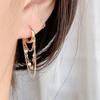 1 Pair Delicate Stainless Steel Chain Hoop Earrings For Women Girls Fashionable Daily Jewelry Gift For Her