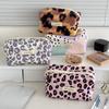 Leopard Print Cosmetic Bag Box Shaped Travel Organizer Women Makeup Pouch Storage Bags