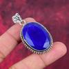 Blue Sapphire Pendant, Handmade Gemstone Pendant, 925 Solid Sterling Silver Pendant Antique Jewelry, For Engagement Gift