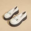 Platform Loafers Women's 2025 New Spring and Autumn Heightening Shoes Women's Shoes Small Leather Shoes Women's Versatile Black Shoes Single Shoes