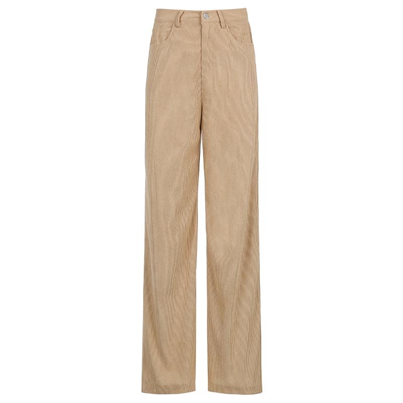Corduroy Baggy Joggers Women Vintage Wide Leg Pants Brown Low Waist E Girl 90s Aesthetic Trousers Female Sweatpants