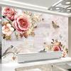 Modern Hand-Painted Roses Wallpaper Flowers Butterfly 3d Wall Mural Living Room Bedroom Romantic Decor Wallpaper
