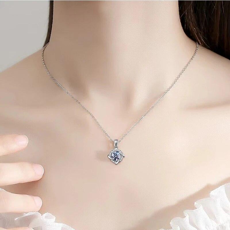 S925 Sterling Silver Moissanite Windmill Pendant Necklace Clavicle Chain Confession Jewelry Wedding Engagement Proposal Birthday