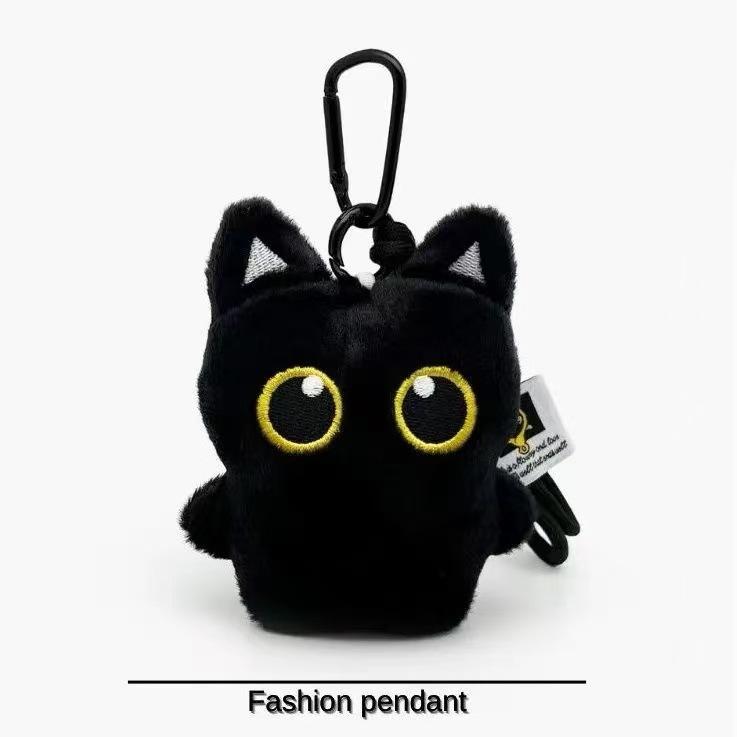 Kawaii Black Cat Plush Keychains Doll Pendant Cuddly Kitten Key Chain Ins Plush Keyring Doll for Boy Girl Cute Brithday Toy Gift