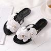 Flip Flops Women Summer Flower Flip Flop Sandals Flat Bottom Jelly Shoes Women's Flower Beach Shoes Flat Sandals Chanclas
