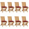 Day and Night - Day and Night Garden Chairs 8 Units Teak Wood with Red Cushions