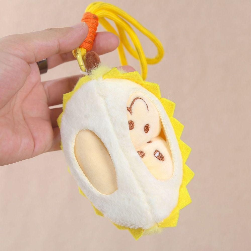 PP Cotton Fruit Durian Pendant Simulation Fruit Durian Plush Keyring Backpack Decoration