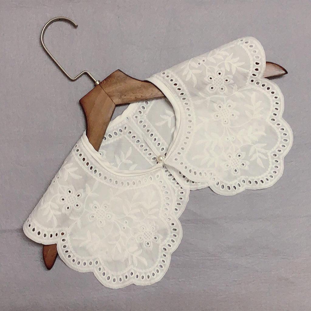 Белая шаль с кружевной отделкой и воротником Питер Пэн - Женский милый модный аксессуар