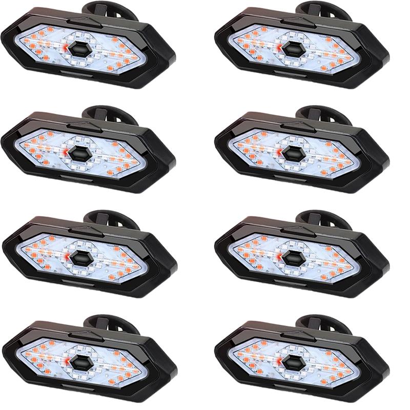 Wireless Remote Control Bicycle Turn Signal Rear Lamp USB Charging Bicycle Tail Lamp Turn Signal Light Night Riding Warning Lamp