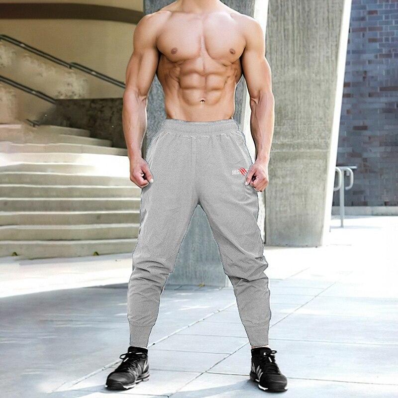 Muscleguys Men's Summer Thin Fashion Bodybuilding Sweatpants Casual Korean Style Lightweight and Breathable Trousers Mens Joggers Pants