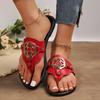 2024 Summer New Simple Metal Buckle Clip Flip-Flops Fashion Beach Plus Size Sandals Women Chaussure Femme 36-43