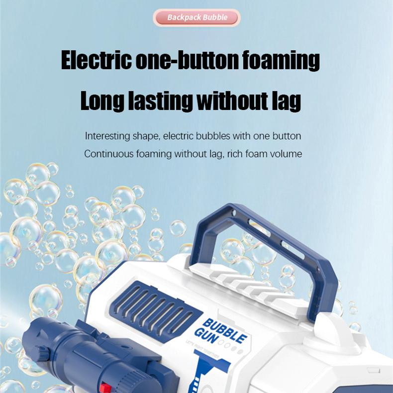 Electric Bubble Gun With Large Capacity Flashing Automatic Blower With Light Music Bubbles Maker For Kid Backpack Bubble Gun
