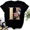 Summer Women's Fashionable Simple Floral Letter Printed Pure Cotton Short Sleeved Women's T-Shirts Women’s