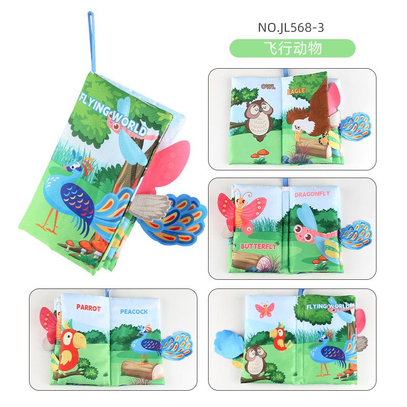 0-3 Years Old Baby Tail Cloth Book 6 Themed Forest Dinosaur Animal Palm Book Early Education Toy