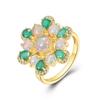 Natural Opal Ring Light Luxury Fashion Natural Green Agate Gemstone Fine Jewelry Women 925 Sterling Silver Fine Jewelry Anniversary