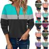 Women Casual Long Sleeve Basic Quarter Zipper Print Pullover Sweatshirts Casual Top Fall Clothes