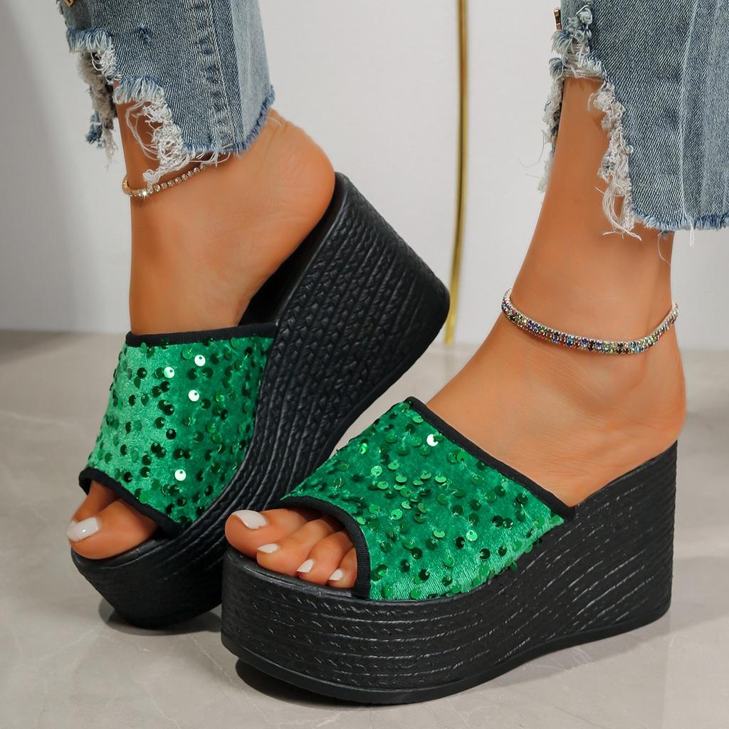 Women Slippers New Summer Sandals Wedges Platform Beach Slippers Trend High Heels Ladies Shoes Pumps Thick Slides Women