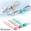 4Pcs/Pack Mini Silicone USB Wire Cable Tie Cable Organizers Storage Soft Straps Winder Storage Clips