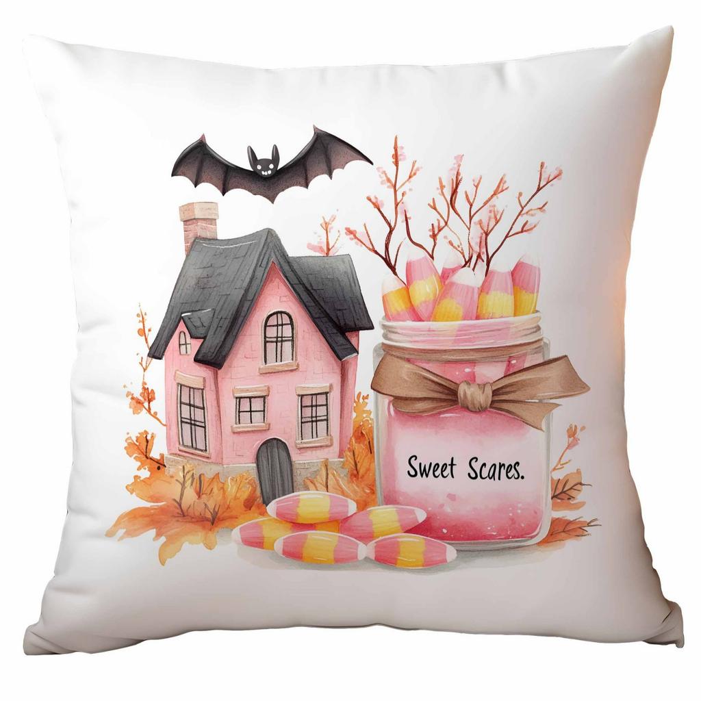 New Pink Halloween Pillowcase Festive Home Cushion Pillowcase Decoration