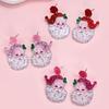 Santa Dangle Earrings Funny Christmas Earrings Glitter Santa Claus Charm Earrings Holiday Gift for Ladies Girls Xmas Party Accessories