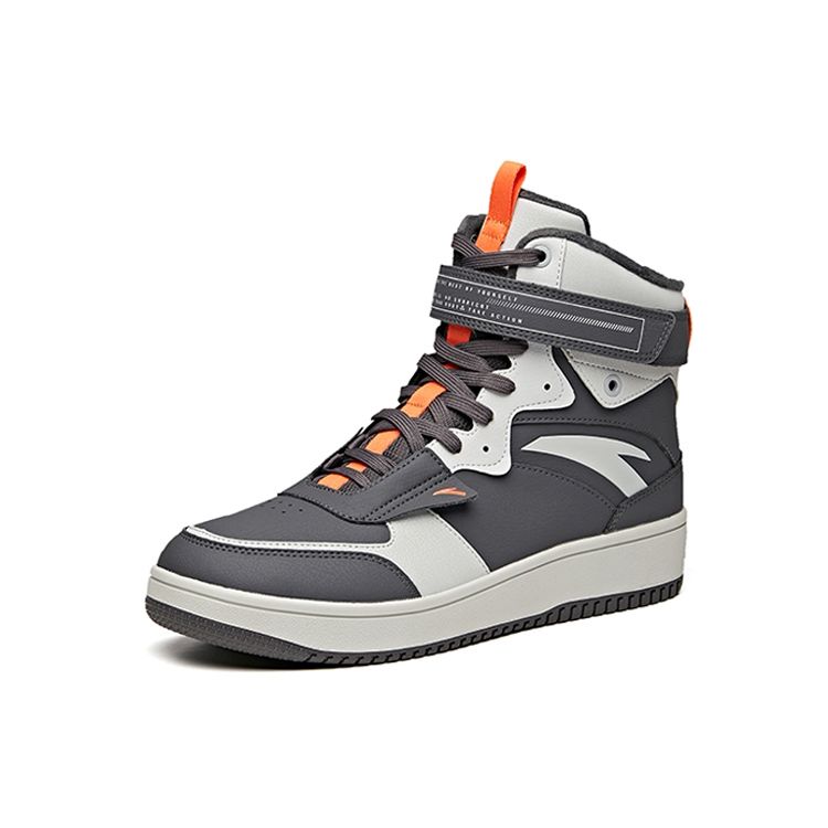 Anta High-Top Slip-Resistant Durable Skate Shoes Men Sneakers Gray 912048900-2
