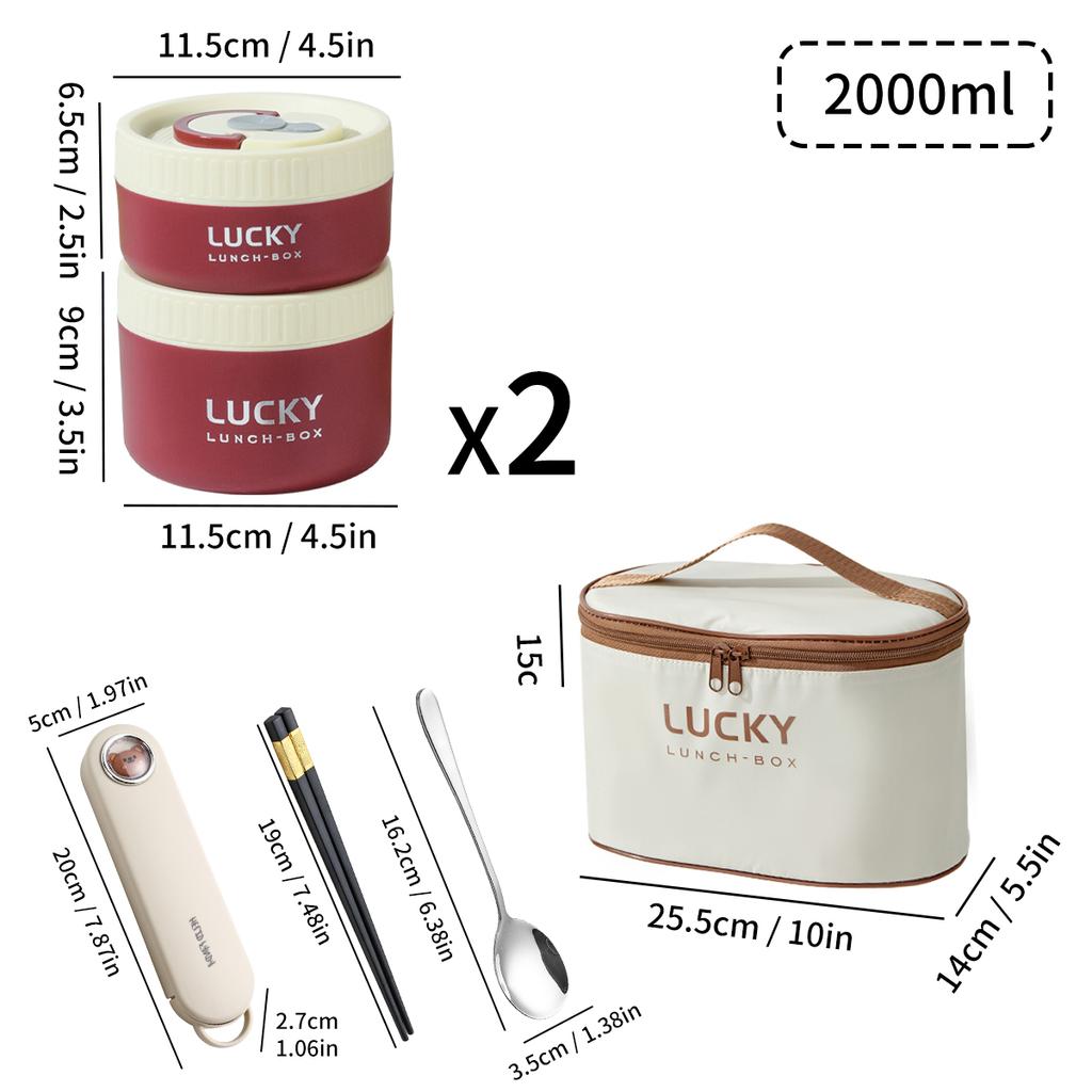 WORTHBUY Portable Sealed Thermal Lunch Box For Kids Stackable Microwave 304 Stainless Steel Bento Box Insulated Food Container