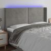 VidaXL LED Headboard Bedroom Furniture Double Bed Accessory Head of Bed Frame Interior Light Grey 3123974