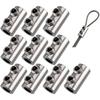 Clamps Double Holes Metal Copper Clip Stainless Steel Rope Sling Tool 10PCS for 2/3mm Steel Wire Sling Fastening Accessories