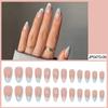 French Wearable Armor Nude Color Patch Fake Finger Nail Art Tablet Full Patch Color Collage Blue Flower Nail Art Sticker