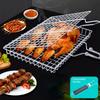 304 Stainless Steel BBQ Mesh Non Stick Grilling Basket Grill Mesh Mat Meat Vegetable Steak Picnic Party Barbecue Tool