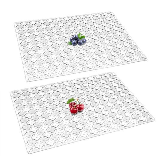 Sink Mat PVC Hollow Rhombus Cuttable Rectangle Anti-slip Ceramic Stainless Steel