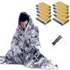Survival Sheet Aluminum Blanket Set of 10 Emergency Sheet Low Rustling Sound Emergency Aluminum Sheet Cold Protection Heat Retention Heat Insulation