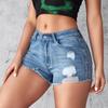 Ripped Stretch Slim Street Raw Edge Hot Women's Denim Shorts