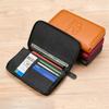 Multi Functional Vintage Genuine Leather Travel Passport Book Zipper Wallet RFID High Capacity ID Card Flight Ticket Driver's License Holder