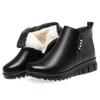 Mother Winter Boots Wedges Large Size Ladies Short Boots Shiny Natural Wool Warm Non-slip Female Snow Boots