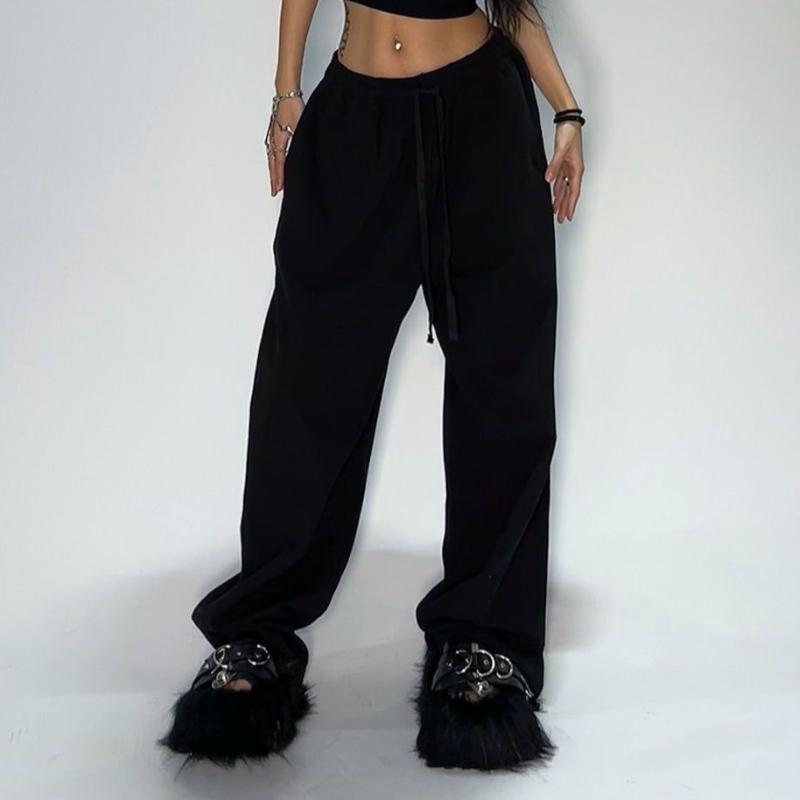 GMXIA Hip Hop Retro Casual Pants Women Sports Sweatpants Loose Wide Leg Long Pants