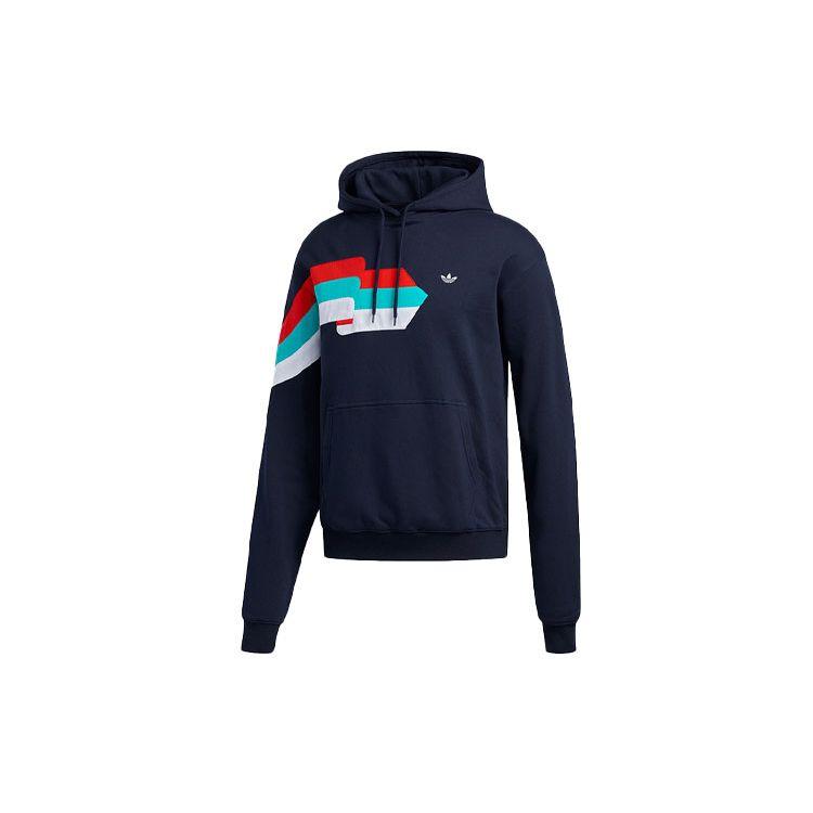 Adidas Originals Trefoil Ripple Print Hoodie Men Hoodies Blue FM1518