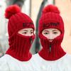 Women Winter Knitted Hat New Add Fur Lined Warm Winter Pompoms Hats For Women Keep Face Ear Warm Cap