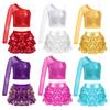 Girls Cheerleading Dance Suit Kids Jazz Dance Performance Stage Costume Sequins Dance Party Suit