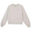 Tb Crew Solid Loose Fleece Warm Long Sleeve Sweatshirt Women Tops White 629737-87