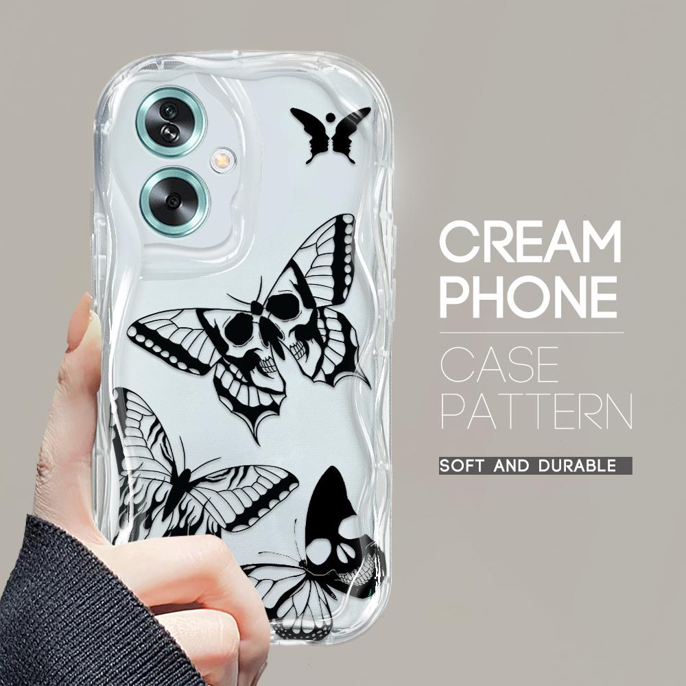 Cute Cartoon Pattern Cream Texture Casing Wavy Edge Soft Silicone Cover Phone Case for OPPO Reno Realme